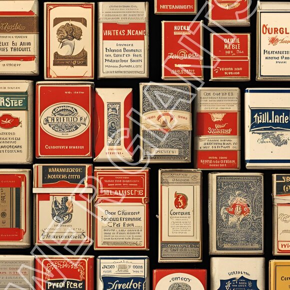 Vintage Cigarette Box Art Print 18" x 24" - Picture 2 of 2